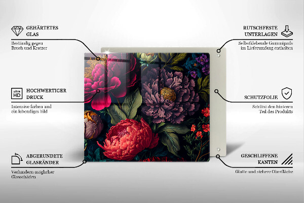 Tagliere in vetro Bellissimi fiori