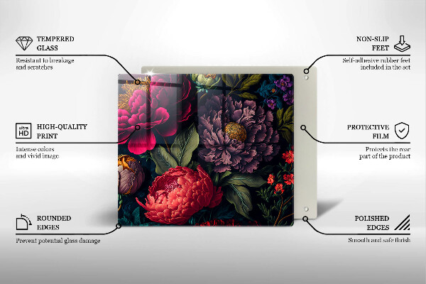 Tagliere in vetro Bellissimi fiori