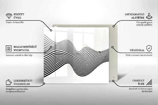 Tagliere in vetro Astrazione lineare