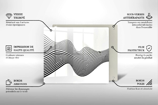 Tagliere in vetro Astrazione lineare