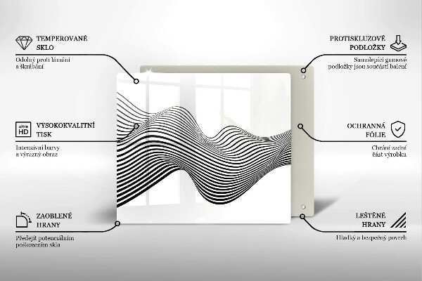 Tagliere in vetro Astrazione lineare