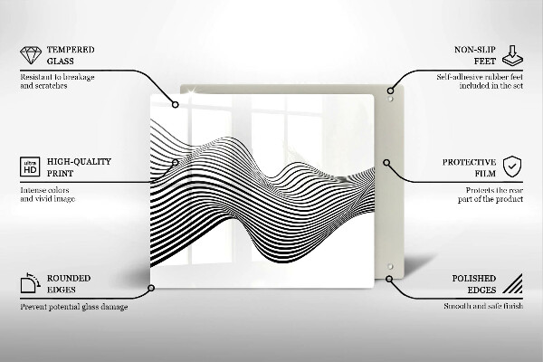 Tagliere in vetro Astrazione lineare