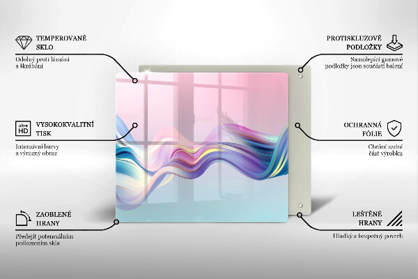 Tagliere in vetro Astrazione pastello