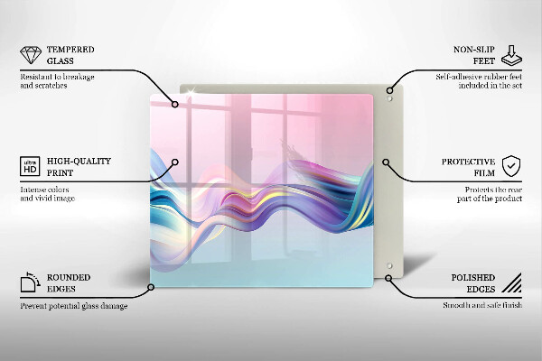 Tagliere in vetro Astrazione pastello