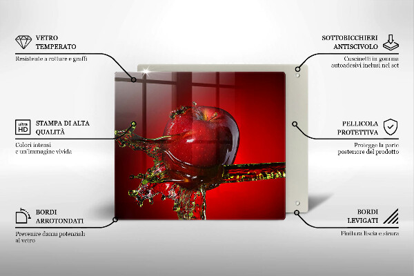 Tagliere in vetro temperato Frutta di mela in acqua