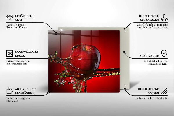 Tagliere in vetro temperato Frutta di mela in acqua