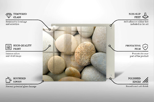 Tagliere in vetro temperato Modello di pietre ovali