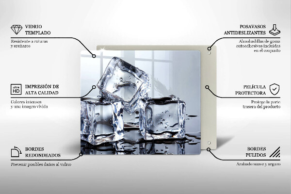 Tagliere in vetro temperato Cubetti di ghiaccio