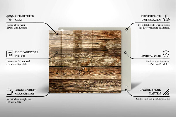 Tagliere in vetro temperato Struttura della plancia di legno