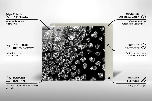 Tagliere in vetro temperato Diamanti diamanti