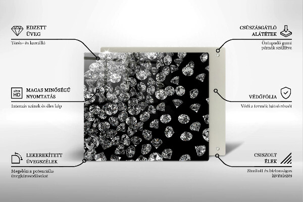 Tagliere in vetro temperato Diamanti diamanti