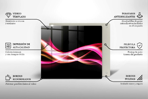 Tagliere in vetro temperato Fumo al neon astratto