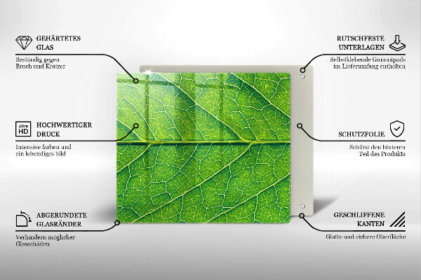 Tagliere in vetro temperato Vene delle foglie naturali