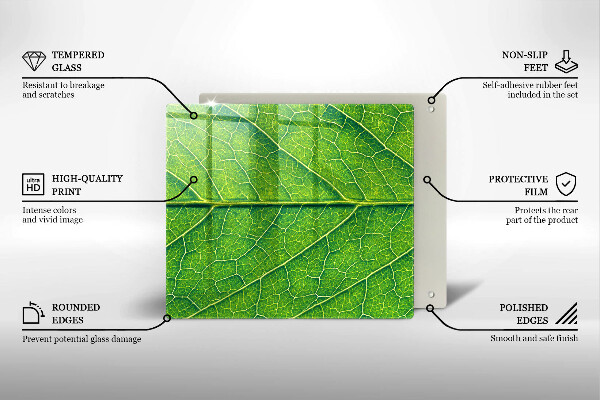 Tagliere in vetro temperato Vene delle foglie naturali