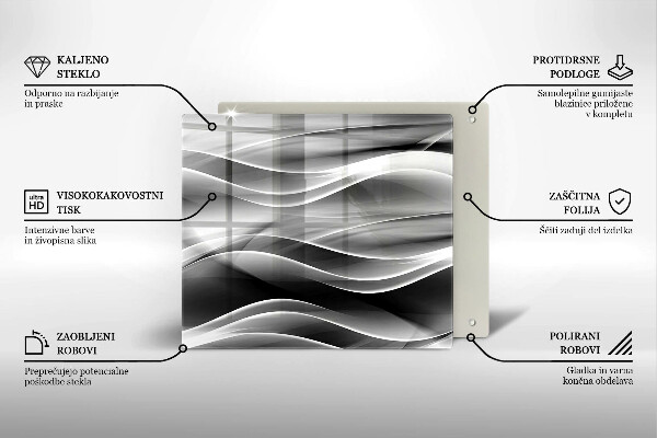 Tagliere in vetro temperato Linee astratte di fumo