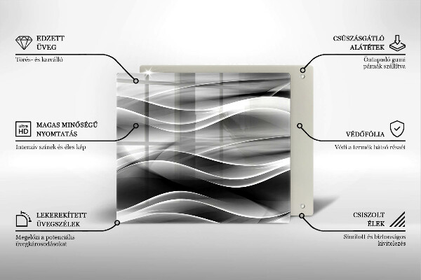 Tagliere in vetro temperato Linee astratte di fumo