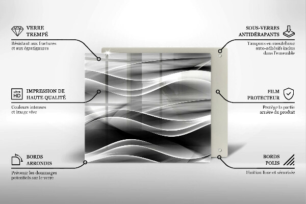 Tagliere in vetro temperato Linee astratte di fumo