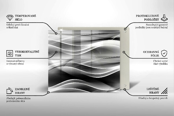 Tagliere in vetro temperato Linee astratte di fumo