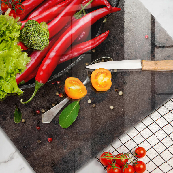 Tagliere in vetro temperato Peperoncini rossi