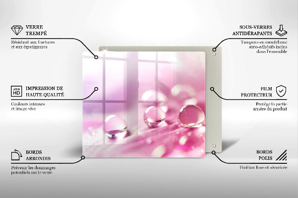 Tagliere in vetro temperato Petali di fiori di rugiada