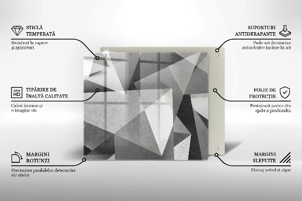 Tagliere in vetro temperato Astrazione tagliente concreta