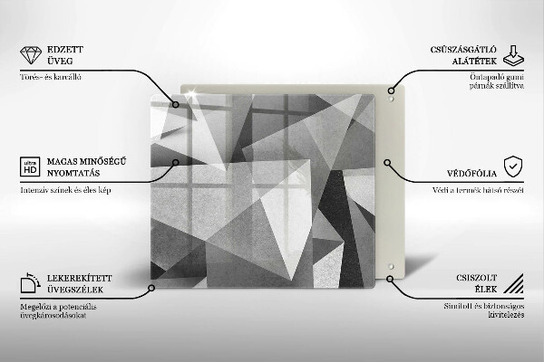 Tagliere in vetro temperato Astrazione tagliente concreta