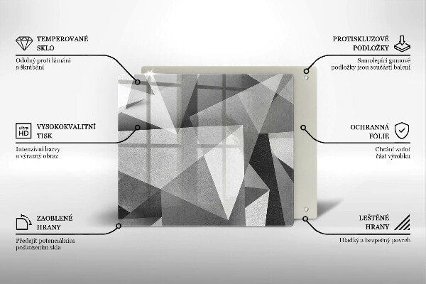 Tagliere in vetro temperato Astrazione tagliente concreta