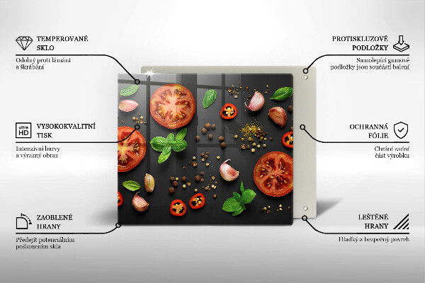 Tagliere in vetro temperato Pomodori e spezie