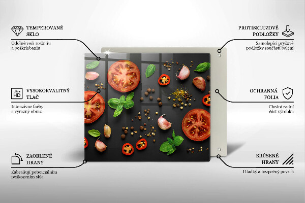 Tagliere in vetro temperato Pomodori e spezie