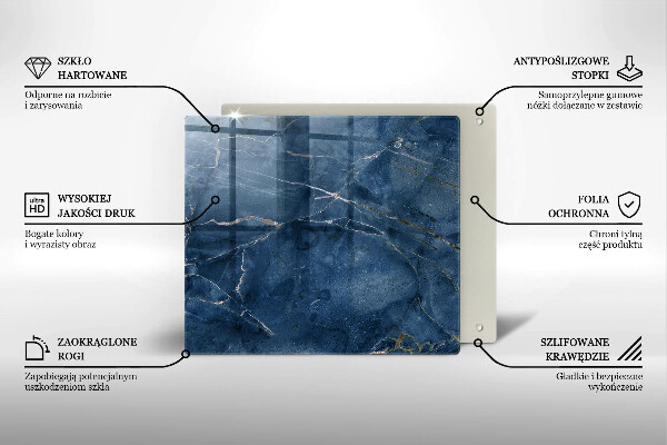 Tagliere in vetro temperato Trama di pietra di marmo