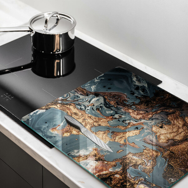 Tagliere in vetro Struttura in roccia dorata