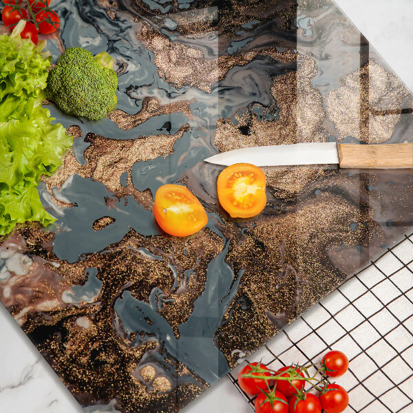 Tagliere in vetro Struttura in roccia dorata