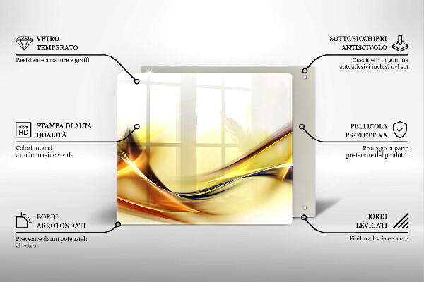 Tagliere in vetro temperato Linee astratte di luce