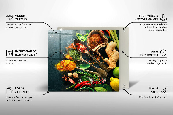 Tagliere in vetro temperato Cucchiai per spezie da cucina