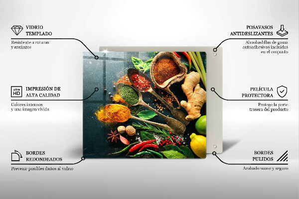 Tagliere in vetro temperato Cucchiai per spezie da cucina