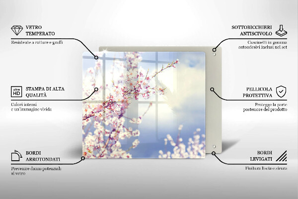 Tagliere in vetro Albero fiorito