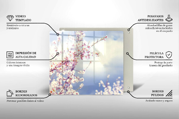 Tagliere in vetro Albero fiorito