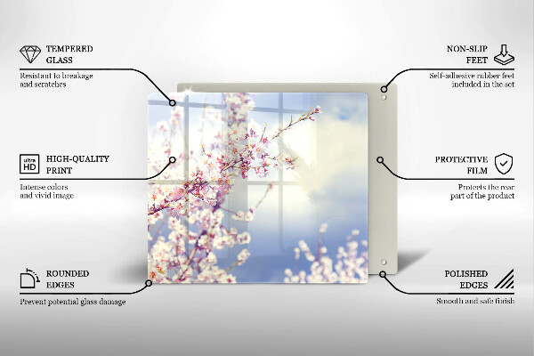 Tagliere in vetro Albero fiorito