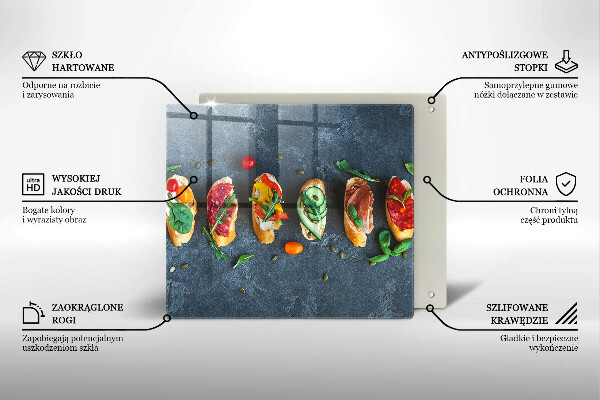 Tagliere in vetro Panini Colorati