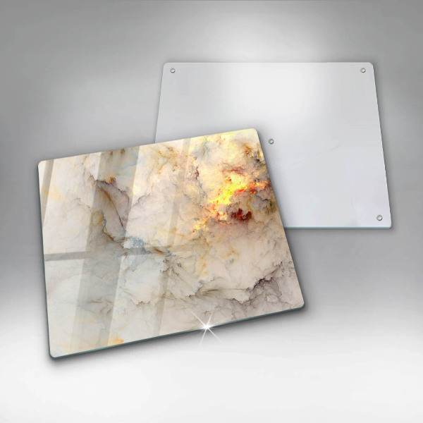 Tagliere in vetro Struttura in marmo con oro