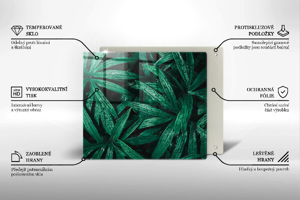 Tagliere in vetro Foglie di piante