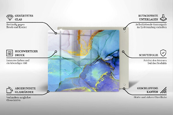Tagliere in vetro Pietra d'oro incrinata
