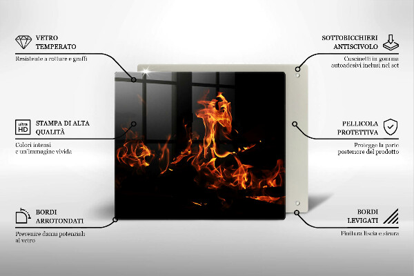 Tagliere in vetro Accendi una fiamma viva