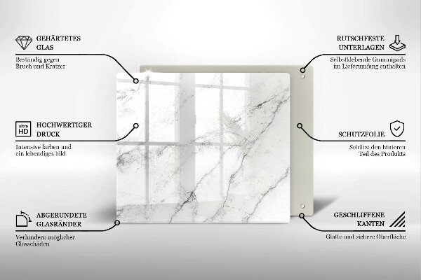 Tagliere in vetro temperato Elegante struttura in marmo