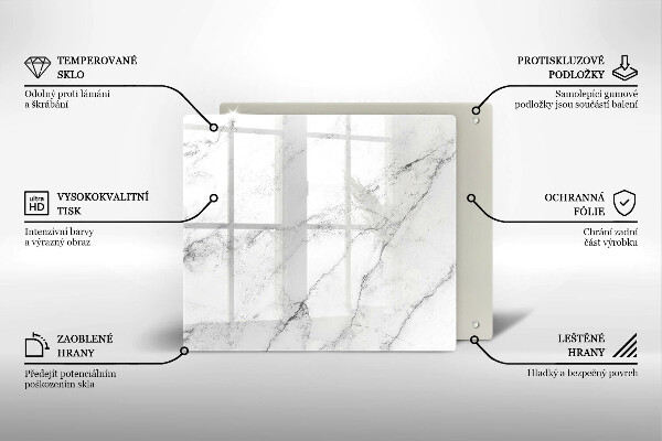 Tagliere in vetro temperato Elegante struttura in marmo