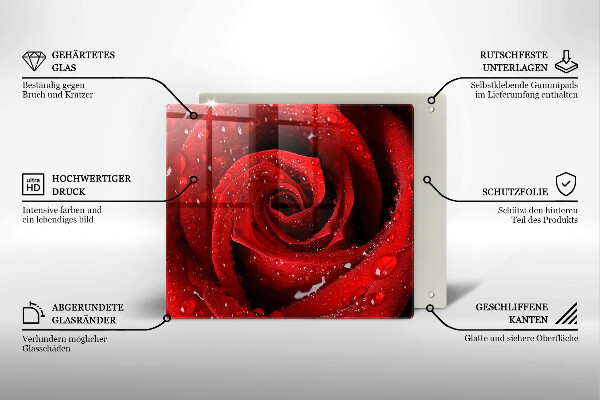 Tagliere in vetro temperato Petali di fiori di rosa