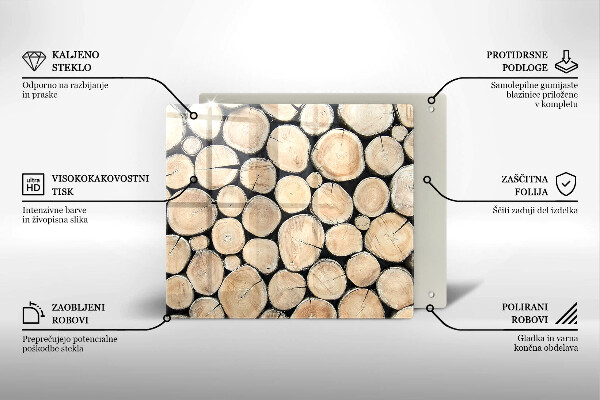 Tagliere in vetro temperato Tronchi d'albero in legno
