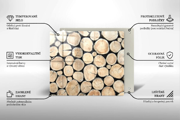 Tagliere in vetro temperato Tronchi d'albero in legno