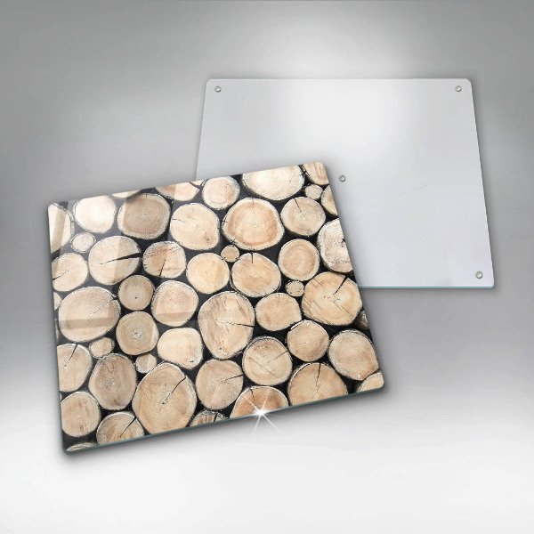 Tagliere in vetro temperato Tronchi d'albero in legno