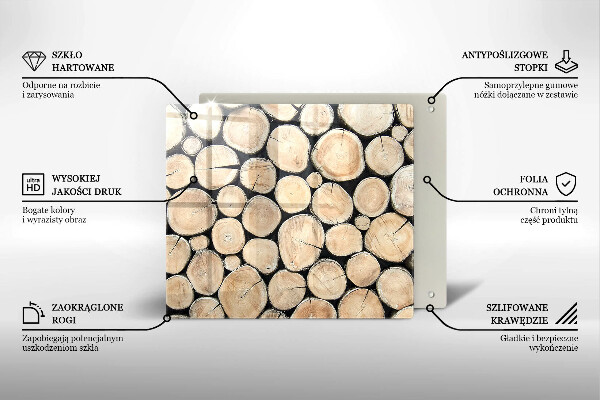 Tagliere in vetro temperato Tronchi d'albero in legno